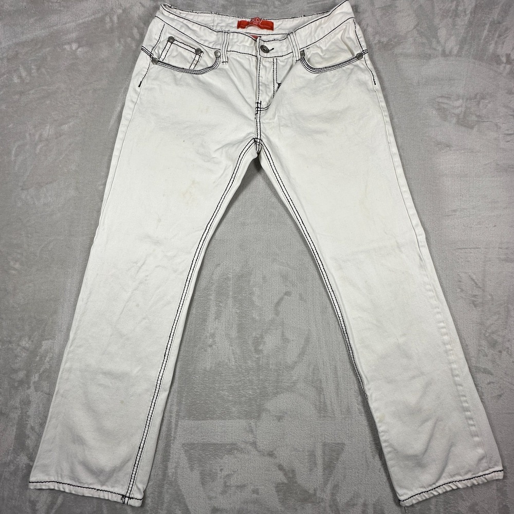 D Coy Jeans Mens 34x32 Gray Denim Cotton Light Wash Straight Leg Streetwear